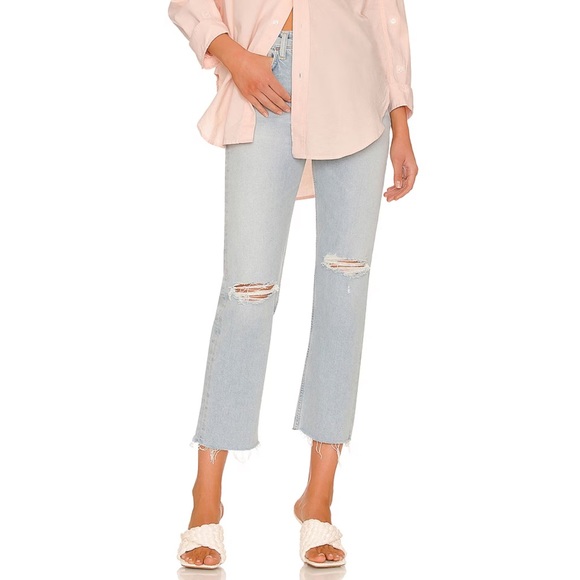 CITIZENS OF HUMANITY Daphne Ripped High Waist Raw Hem Crop Stovepipe Jeans - Picture 2 of 14